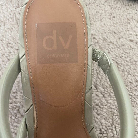 DV by Dolce Vita Myla Mules – Mint Green Block Heel Slip-On, Size 7.5 - Picture 5 of 8